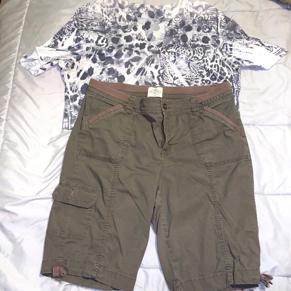 St.John’s Bay Bermuda shorts, olive color, size 12